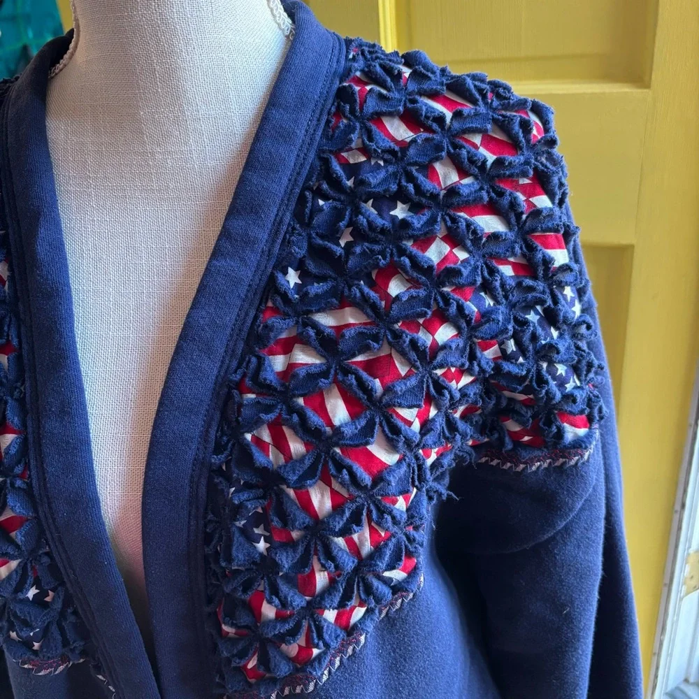Jerzees women’s‎ one size fits most Navy red American cardigan vintage